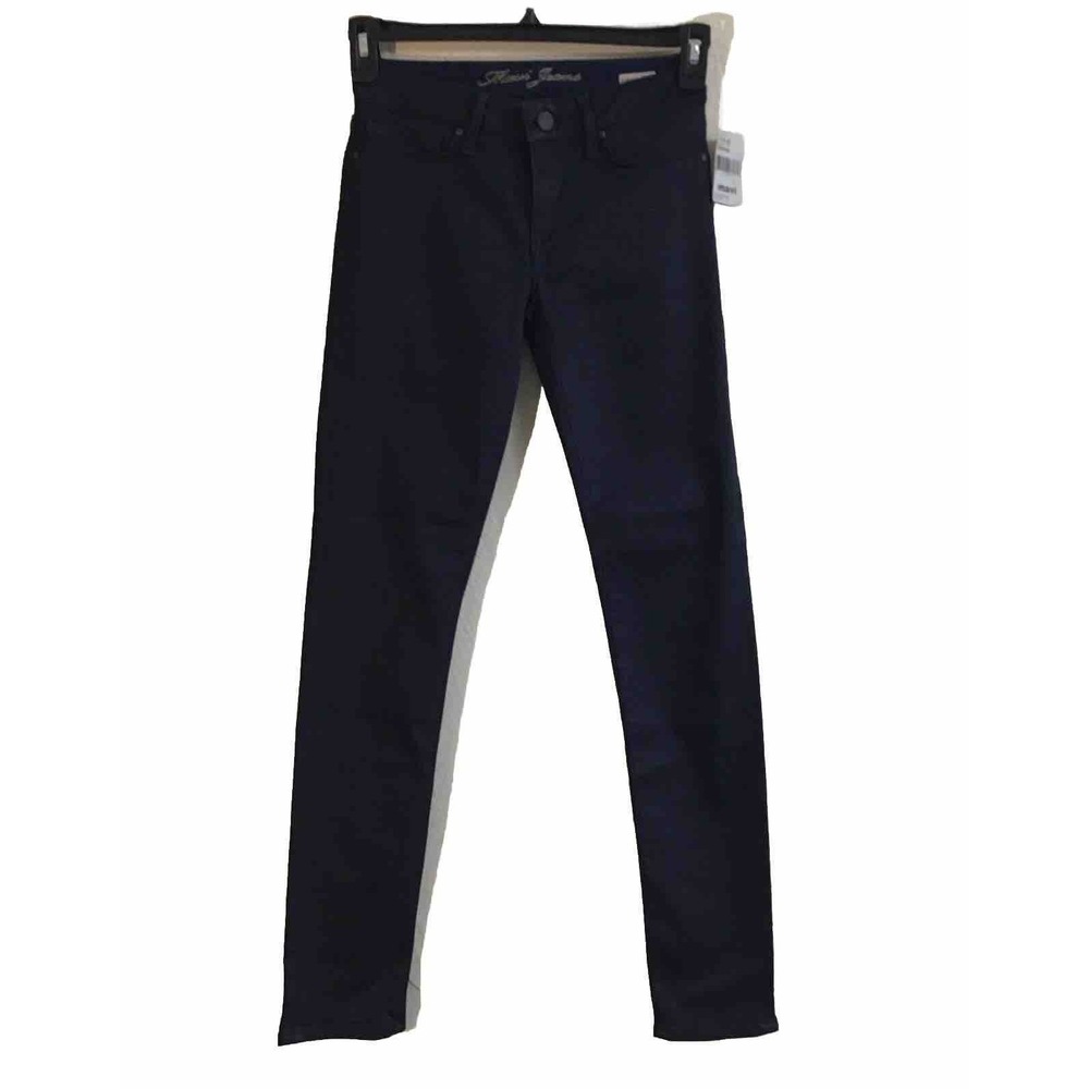 NEW Mavi Jeans 26 Blue Adriana Mid Rise Super Skinny Stretch Denim